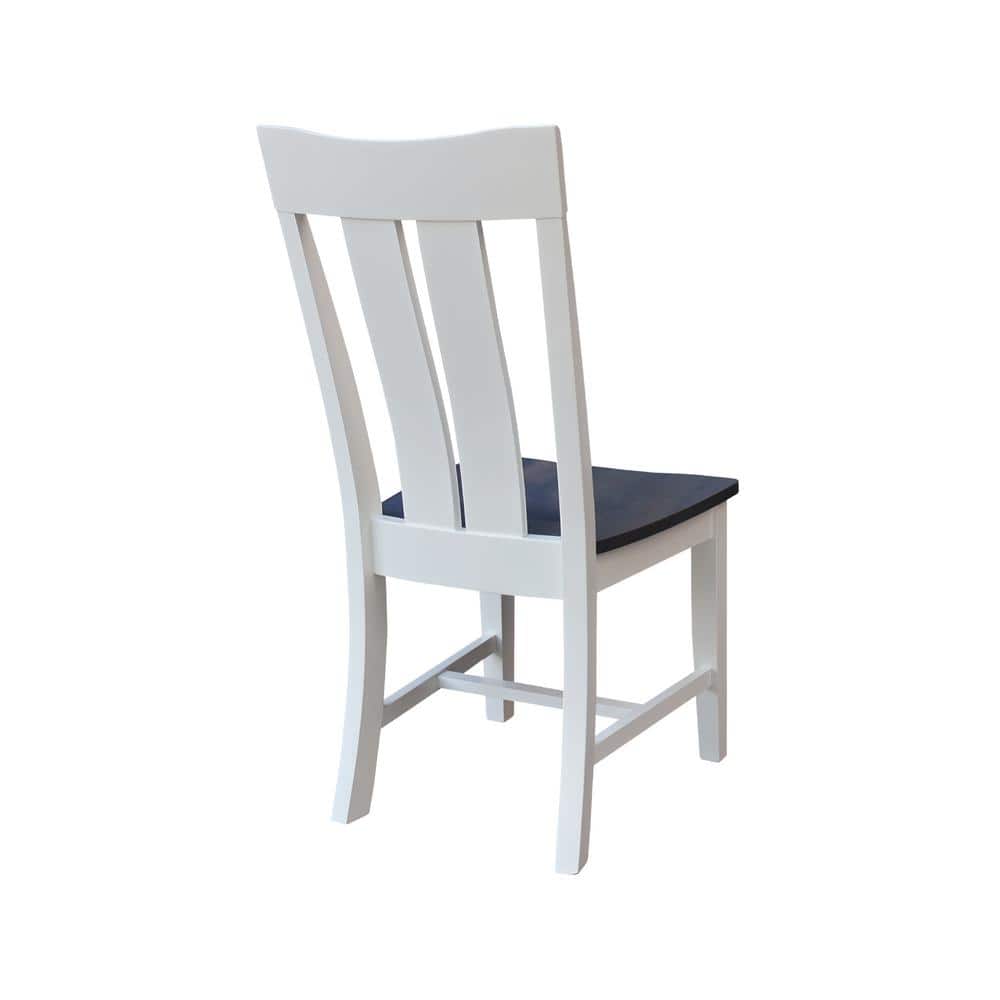 Elegant Gray Slat-Back Solid Wood Side Chair, 43" High