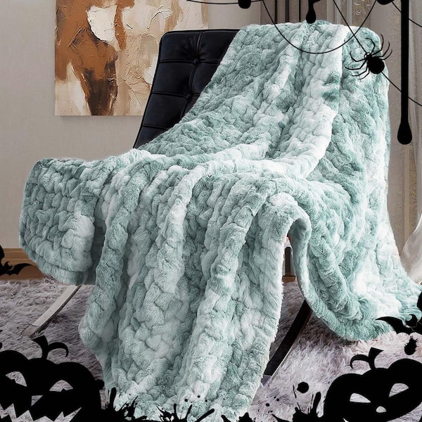 Polyester Throw Blanket Rushed Cozy Fuzzy Throw Blankets Beige Tie dye Blanket Blue B035P243960YF The Home Depot