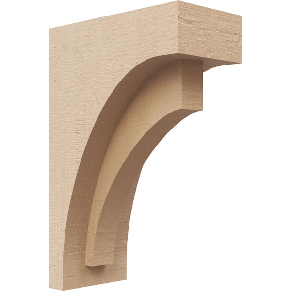 Ekena Millwork 3 in. x 9 in. x 6 in. Classic Rivera Rough Cedar Woodgrain TimberThane Corbel, Primed Tan