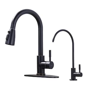 Single Handle Pull Down Sprayer Kitchen Faucet with Water Filter Faucet in Oil Rubbed Bronze