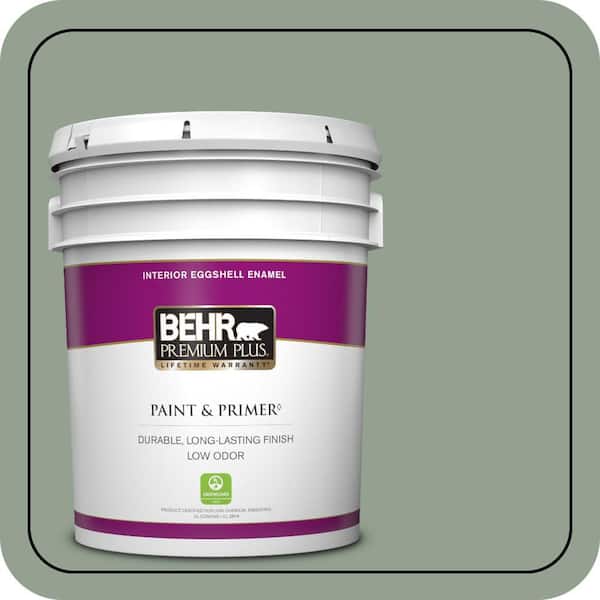 BEHR PREMIUM PLUS 5 gal. #N400-4 Forest Path Eggshell Enamel Low Odor Interior Paint & Primer