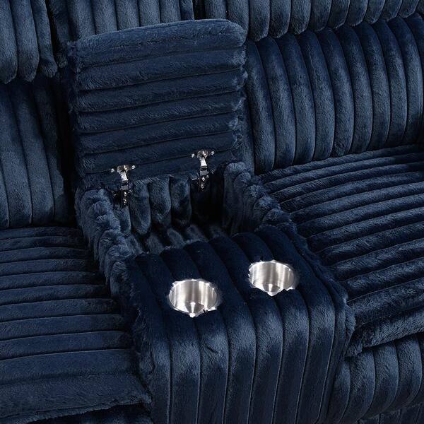 sayuras（fra-foa） / double EP Lazzara Dyersburg 85 in. W Blue Corduroy 2-Seater Manual