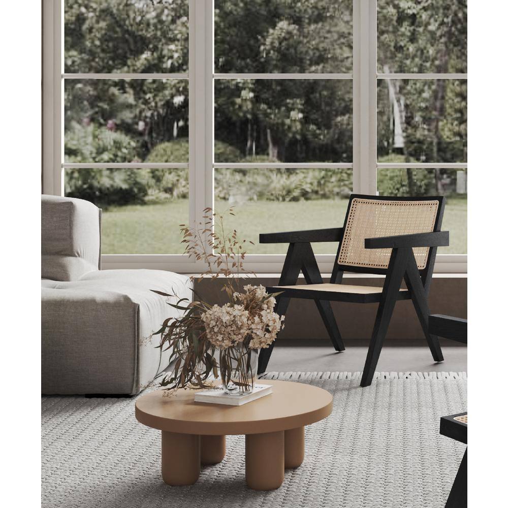 Hamlet Black and Natural Cane Wood Accent Armchair