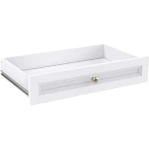 Selectives 5 in. H x 23.5 in. W White Wood Drawer with Silver Handle