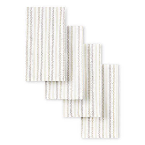 Nautica Natural Beige Solid/Stripe Combo 100% Cotton Kitchen Towels (3  Piece Set) NAN012451 - The Home Depot