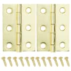 2-1/2 in. x 1-9/16 in. Bright Brass Middle Hinges