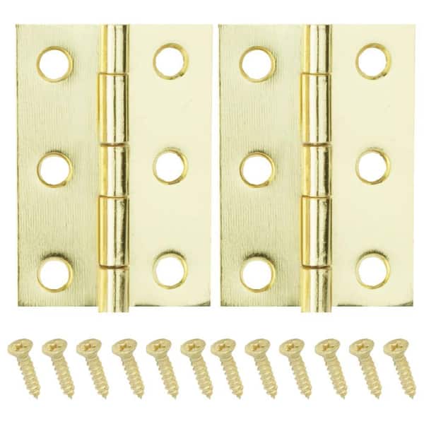 Everbilt 2-1/2 in. x 1-9/16 in. Bright Brass Middle Hinges