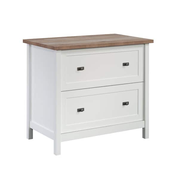 SAUDER Cottage Road 2-Drawer White 29 in. H x 33 in. W x 20 in. D Engineered Wood Lateral File Cabinet