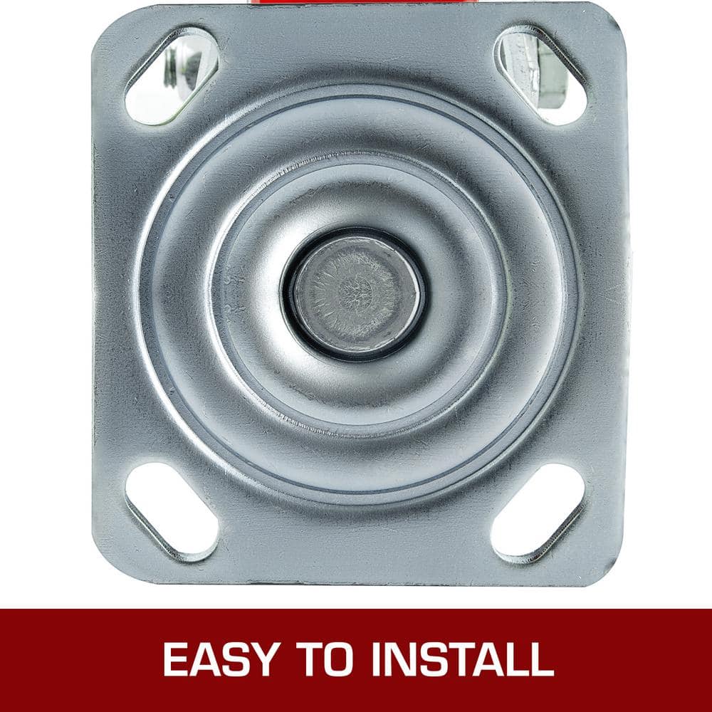 Heavy Duty 6" Polyurethane Swivel and Rigid Casters with Brake