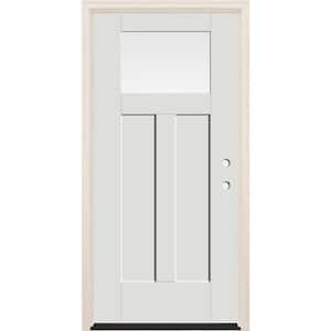 36 in. x 80 in. Left Hand 1-Lite Clear Glass Alpine Painted Fiberglass Prehung Front Door with 4-9/16 in. Frame