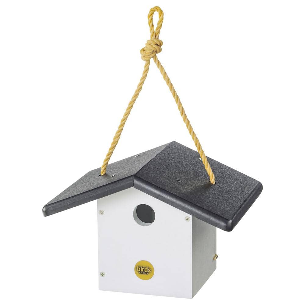 Eco-Friendly Black and White Hanging Wren Bird House