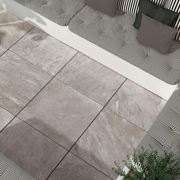 Corso Italia Sample - Alpe Silver 6 in. x 6 in. x 0.75 in. Quartzite Stone Look Porcelain Paver