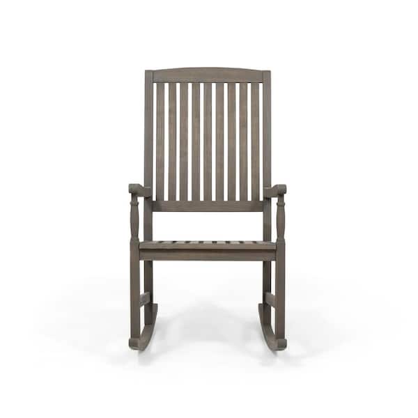 Arcadia Grey Wood Patio Outdoor Rocking Chair (2-Pack)