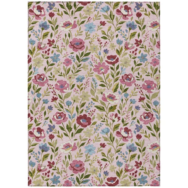 Chantille Machine Washable Indoor/Outdoor Abstract ACN2438 Pink 5 ft. x 7 ft. 6 in. Area Rug