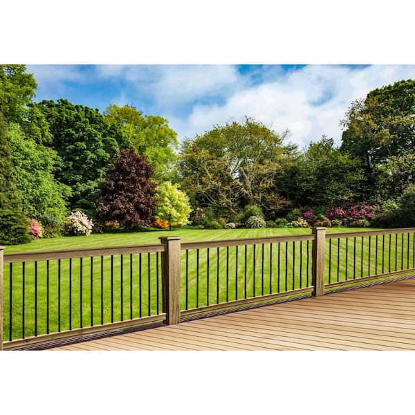 Veranda 37 in. x 6 ft. Brown Wood with Deck Rail Kit PTL edge