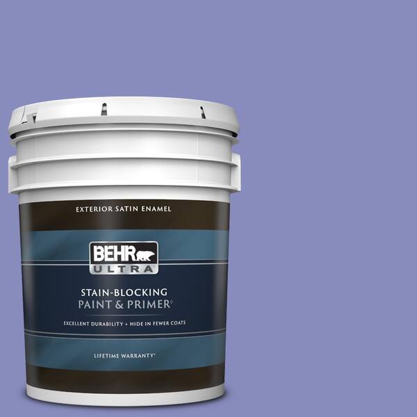 BEHR ULTRA 5 gal. #620B-5 Pristine Petal Satin Enamel Exterior Paint & Primer