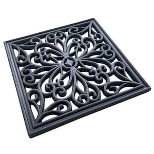 12 in. Square Rubber Scrollwork Step Mat Set - 4 Piece