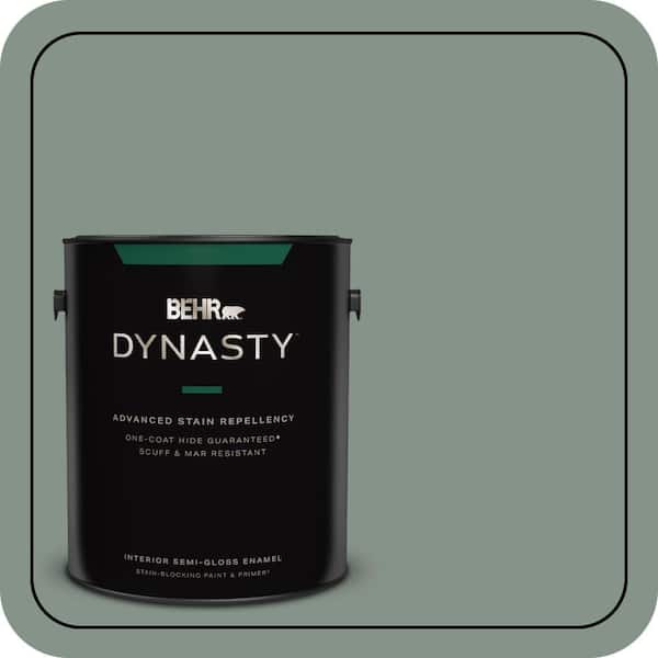 BEHR DYNASTY 1 gal. #460F-4 Wethersfield Moss Semi-Gloss Enamel Interior Stain-Blocking Paint & Primer