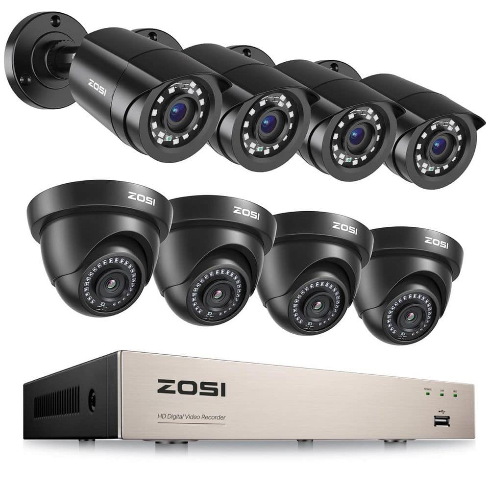 H.265 Plus 8-Channel 3K-Lite DVR Home Security Camera System with 8 Wired 1080P FHD Outdoor Bullet/Dome Cameras Black price history on PriceWatchPro