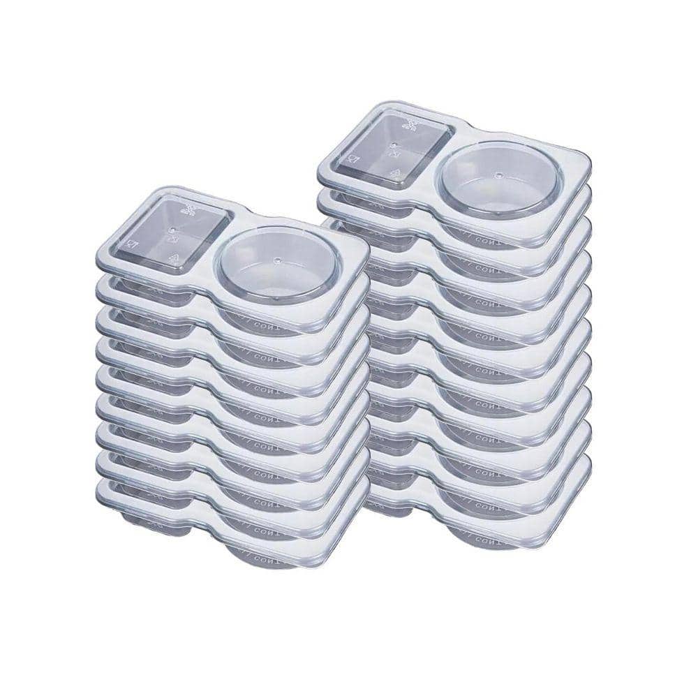 UUDULY 2 Compartment Clear Plastic Snack Containers with Lids for Food ...