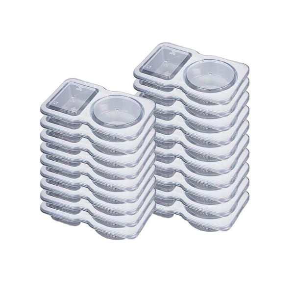 2 Compartment Clear Plastic Snack Containers with Lids for Food Storage, Leakproof, Reusable, 20 Set Pack