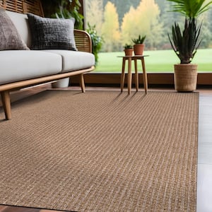 Natural 4 ft. x 6 ft. Wooly Easy Jute Washable Indoor Outdoor Area Rug