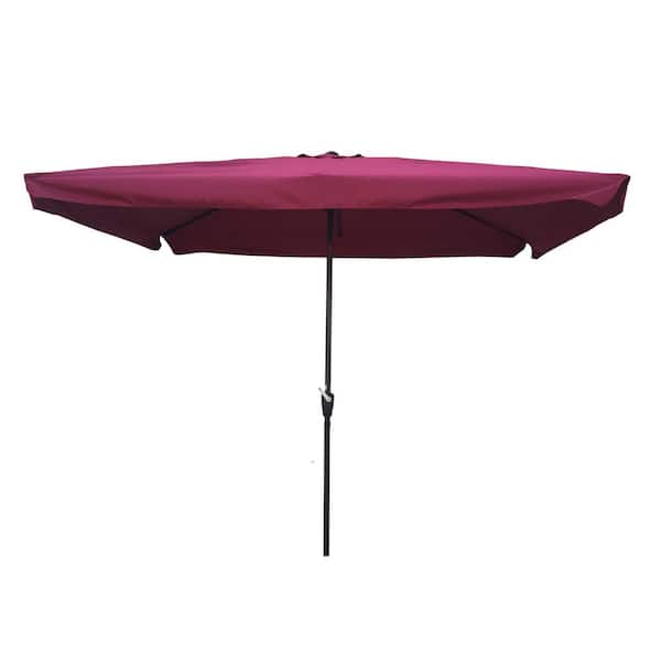 Willit 120 in. Steel Sturdy Construction Outdoor Market Patio Umbrella in Burgundy