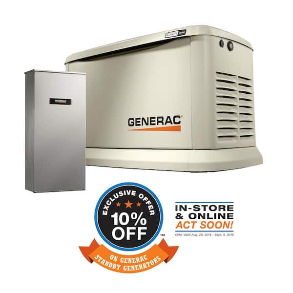 Generac 22,000-Watt Air Cooled Standby Generator with Whole House 200 Amp Automatic Transfer Switch