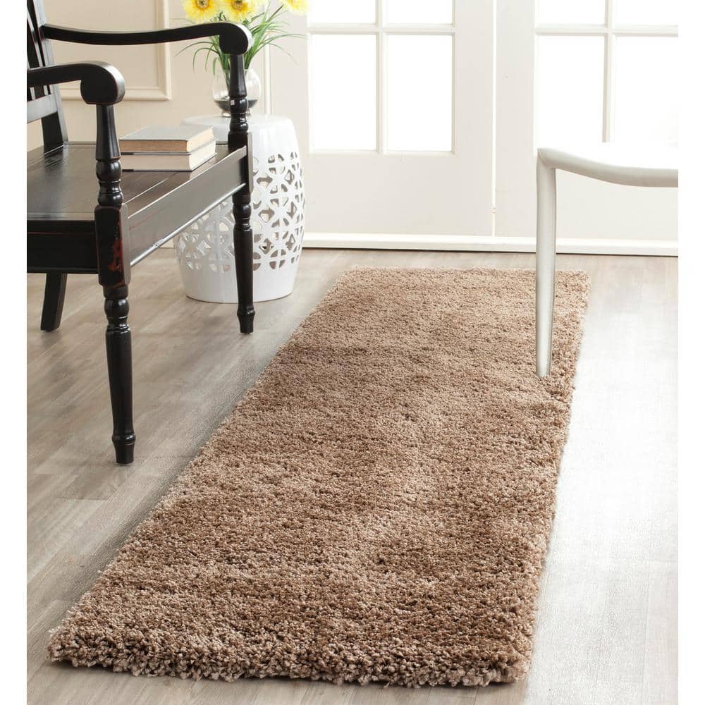 Milan Shag 2 ft. x 22 ft. Dark Beige Solid Flokati Runner Rug price history on PriceWatchPro