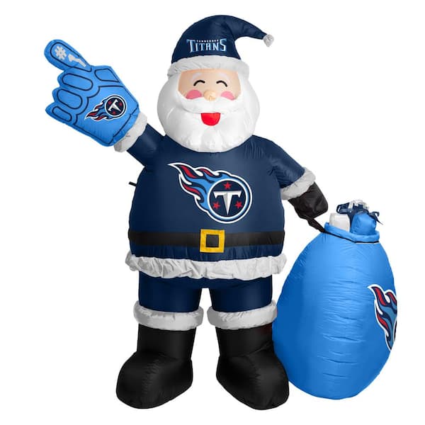 7 ft. H and 2 ft. W Tennessee Titans Santa Clause Yard Inflatable