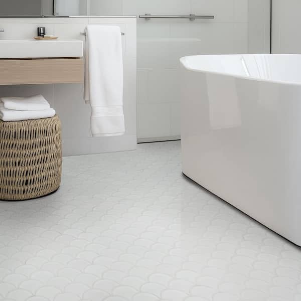 MSI Retro Gray Scallop 13.19 in. x 11.22 in. x 6mm Glossy Porcelain Mesh-Mounted Mosaic Tile (13.65 sq. ft. / case) MSI Retro Gray Scallop 13.19 in. x 11.22 in. x 6mm Glossy Porcelain Mesh-Mounted Mosaic Tile (13.65 sq. ft. / case)