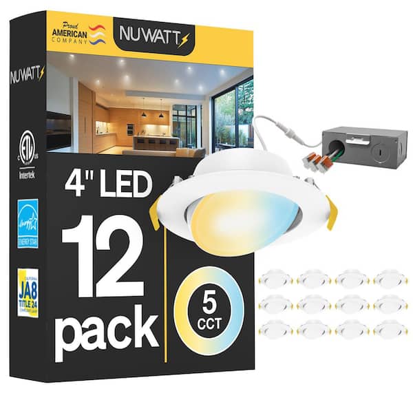 NuWatt 6 In. Canless 2700K-5000K 5 CCT New Construction, Remodel