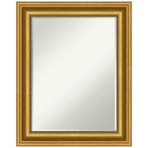 Parlor Gold 23.75 in. x 29.75 in. Petite Bevel Classic Rectangle Framed Bathroom Wall Mirror in Gold