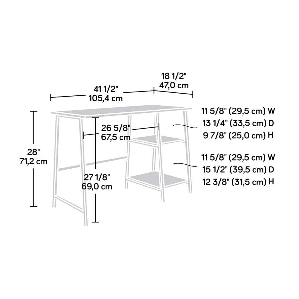 Sindoori Mango and Black Wood Desk with Shelves
