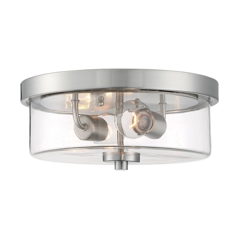Sommerset Brushed Nickel 13" Flush Mount Light with Clear Glass
