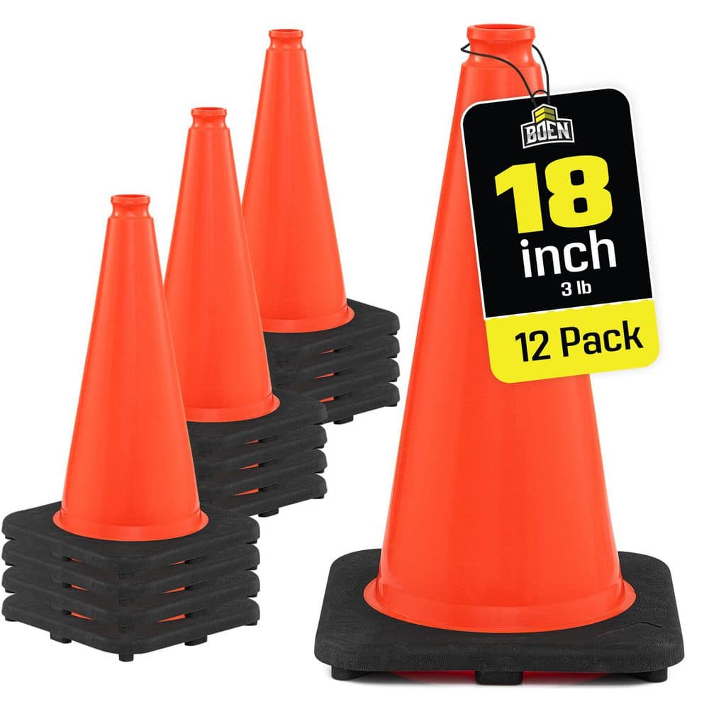 18 in, Orange Traffic Cone, 12-Pk, Safety Cones W/Heavy-Duty Base price history on PriceWatchPro