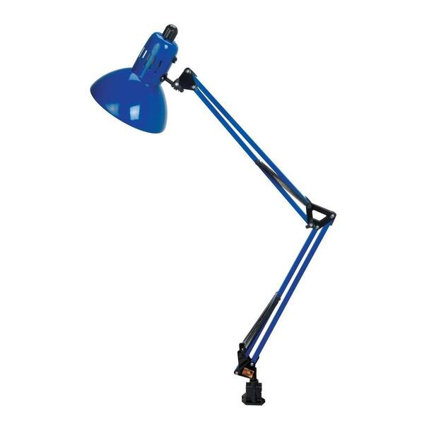 Illumine Designer Collection 35 in. Blue Desk Lamp with Blue Metal Shade