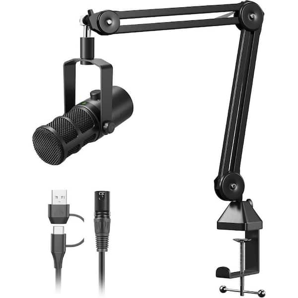 Dynamic Microphone Boom Arm Kit :Studio Mic Kit for Broadcast, Recording, Streaming & Gaming in Black
