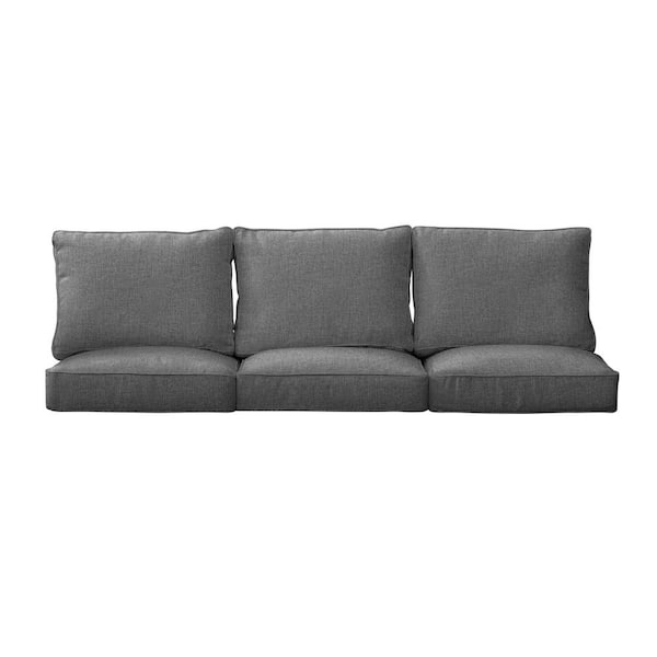SORRA HOME 27 x 23 x 5 (6-Piece) Deep Seating Outdoor Couch Cushion in Sunbrella Revive Charcoal