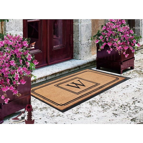 A1 Home Collections A1HC Black/Beige 24 in. x 47.5 in. Rubber and Coir Heavy  Duty, Extra Large Monogrammed R Door Mat - Yahoo Shopping