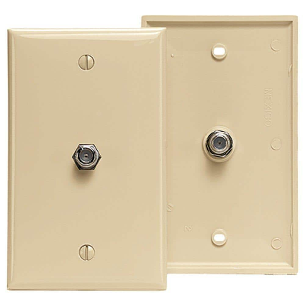 UPC 078477813621 product image for F-Connector Standard Video Wall Jack, Ivory | upcitemdb.com