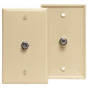 F-Connector Standard Video Wall Jack, Ivory