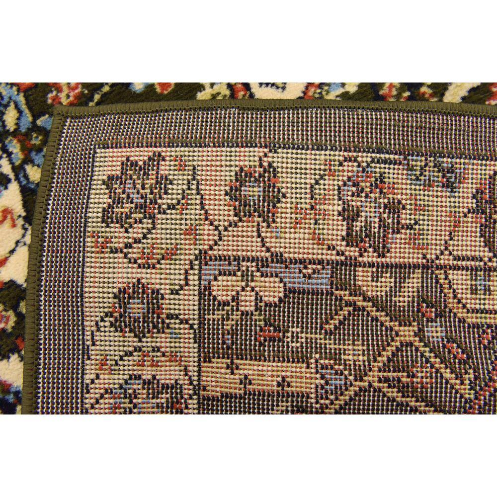 Elegant Espahan Green Rectangular Easy-Care Synthetic Rug