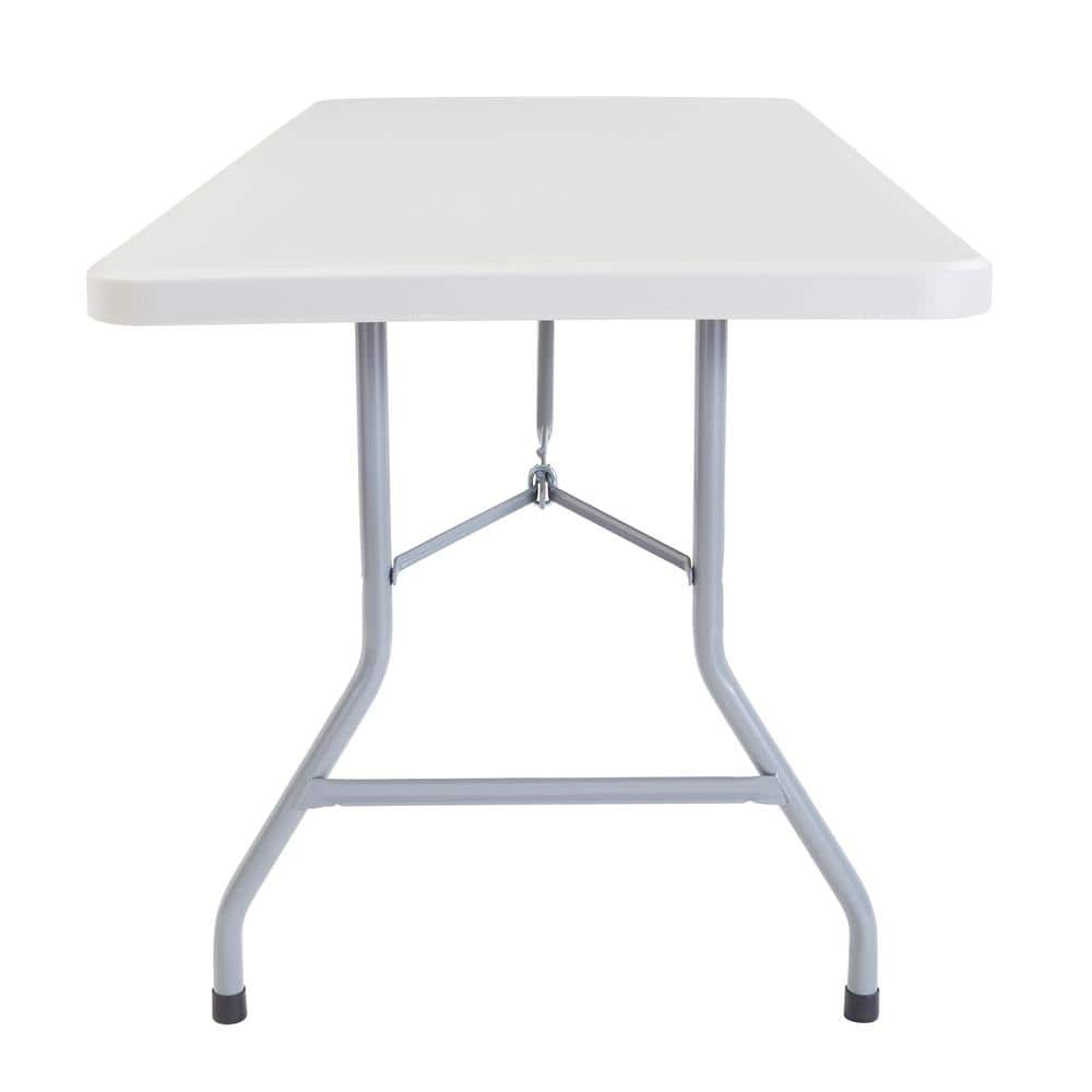 96" Light Speckled Gray Plastic Folding Banquet Table