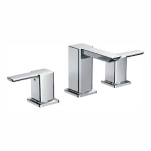 90 Degree 8 in. Widespread 2-Handle Mid-Arc Bathroom Faucet Trim Kit in Chrome (Valve Not Included)