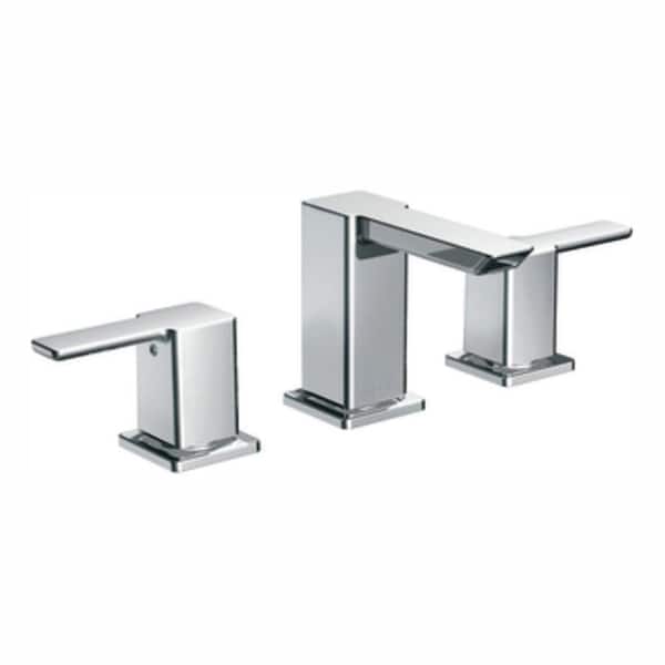 MOEN 90 Degree 8 in. Widespread 2-Handle Mid-Arc Bathroom Faucet Trim Kit in Chrome (Valve Not Included)