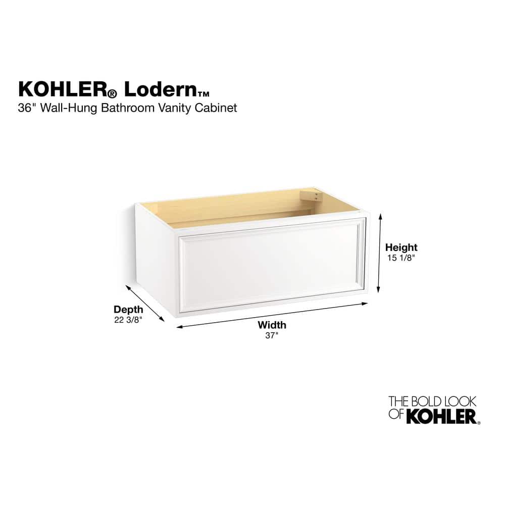 Linen White Solid Wood Floating Bathroom Vanity with Single Drawer