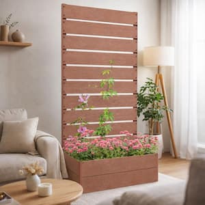 Seafuloy Wood-Plastic Composite Gray Decorative Plant Stand with