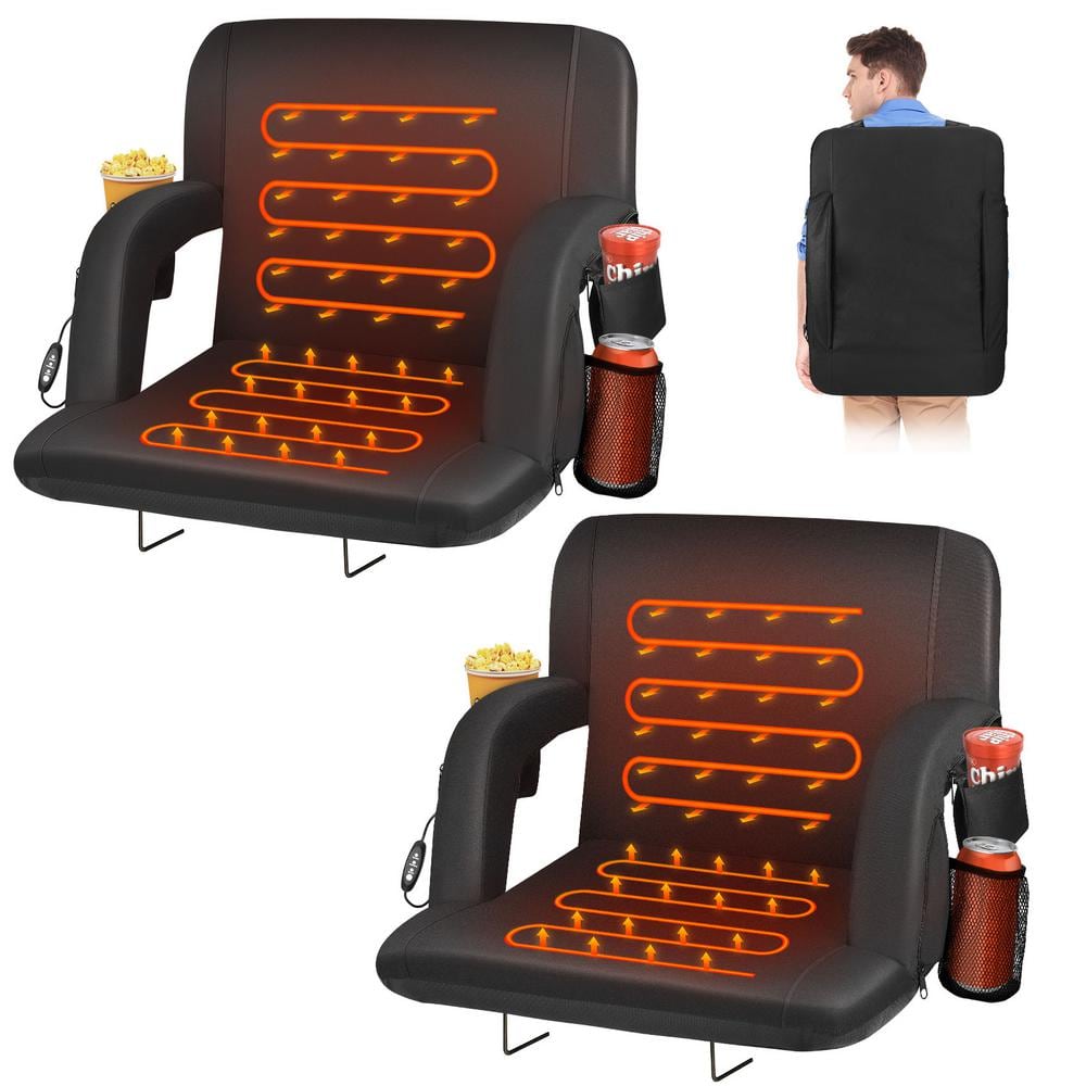 Portable Stadium Seat Cushion with Backs Folding Bleacher Seats Cushion red