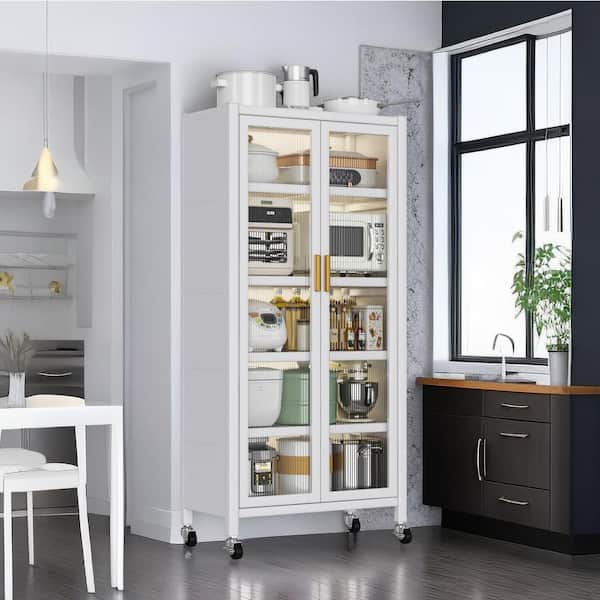 GQB 5-Tier Double Open Door Kitchen Pantry Organizers Cabinet in